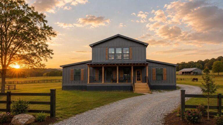 Exterior of a modern manufactured home